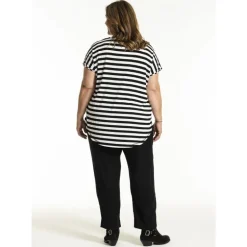 Gozzip GGitte T-shirt - Sort/hvid stribet G252082 Black fra Gozzip