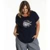 Gozzip GGitte T-shirt v/print - Blå t-shirt G252088 Navy fra Gozzip