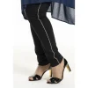 Gozzip GHeika Leggings with piping - Sort leggings med guld stribe G246059 Black fra Gozzip