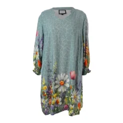 Gozzip GIly Tunic - Mintgrøn tunika med blomster G251026 Green fra Gozzip