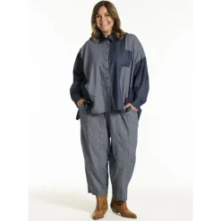 Gozzip GJudit Oversized Shirt - Oversized blå skjorte G252065 Denim Blue fra Gozzip