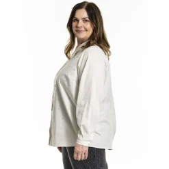 Gozzip GKarina Shirt with stones - Råhvid skjorte med sten G246037 Off-White fra Gozzip