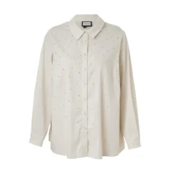 Gozzip GKarina Shirt with stones - Råhvid skjorte med sten G246037 Off-White fra Gozzip