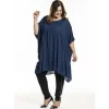 Gozzip GSofie Oversize Tunic - Blå tunika med Lurex stribe G246054 Blue fra Gozzip