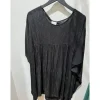 Gozzip GSofie Oversize Tunic - Sort tunika med Lurex stribe G246054 Black fra Gozzip