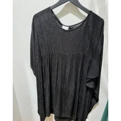 Gozzip GSofie Oversize Tunic - Sort tunika med Lurex stribe G246054 Black fra Gozzip