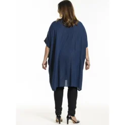 Gozzip GSofie Oversize Tunic - Blå tunika med Lurex stribe G246054 Blue fra Gozzip