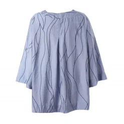 Gozzip GSvanhildr Blouse - Blå printet bluse G252068 Blue fra Gozzip