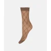HYPEtheDETAIL socks LOGO Ankel strømpe med beige logo 21013 fra HYPEtheDETAIL