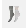 HYPEtheDetail Tennis sock 2 pack - Hvid/Grå tennissokker 3-21491-8000 fra HYPEtheDETAIL