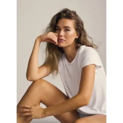 JBS of DK Basic Tee - Hvid bambus t-shirt 11230-2 White fra JBS of Denmark - Dame