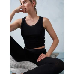 JBS of DK top wide straps - Sort merino uld undertrøje 1221-1 Black fra JBS of Denmark - Dame