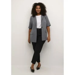 Kaffe Curve  KAida Blazer - Grå blazer 10582460 Grey Melange fra Kaffe Curve