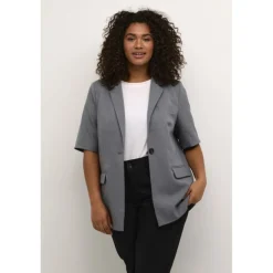 Kaffe Curve  KAida Blazer - Grå blazer 10582460 Grey Melange fra Kaffe Curve