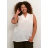 Kaffe Curve KCalana top - Råhvid top med smock 10582299 Chalk fra Kaffe Curve