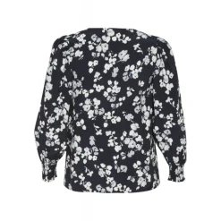 Kaffe Curve KCalicia Blouse - Blå printet skjorte 10582850 Marine Flower fra Kaffe Curve
