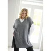 Kaffe Curve KCannett Knit Poncho - Grå poncho 10582738 Dark Grey Melange fra Kaffe Curve