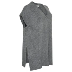 Kaffe Curve KCannett Knit Poncho - Grå poncho 10582738 Dark Grey Melange fra Kaffe Curve