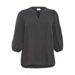 Kaffe Curve KCanya Blouse - Grå bluse 10583226 Black Oyster fra Kaffe Curve