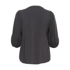 Kaffe Curve KCanya Blouse - Grå bluse 10583226 Black Oyster fra Kaffe Curve