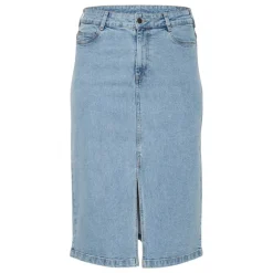 Kaffe Curve KCbeth Denim Skirt - Cowboy nederdel 10582308 Light Blue Washed fra Kaffe Curve