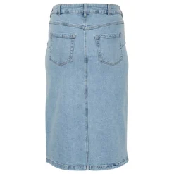 Kaffe Curve KCbeth Denim Skirt - Cowboy nederdel 10582308 Light Blue Washed fra Kaffe Curve