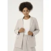Kaffe Curve KCesta Blazer - Grå blazer jakke 10583082 Feather Gray Melange fra Kaffe Curve