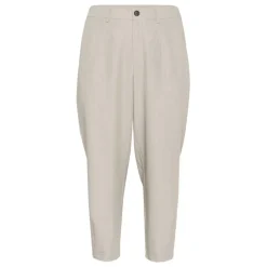 Kaffe Curve KCesta Pants - Grå nålestribet bukser 10583084 Feather Gray Melange fra Kaffe Curve