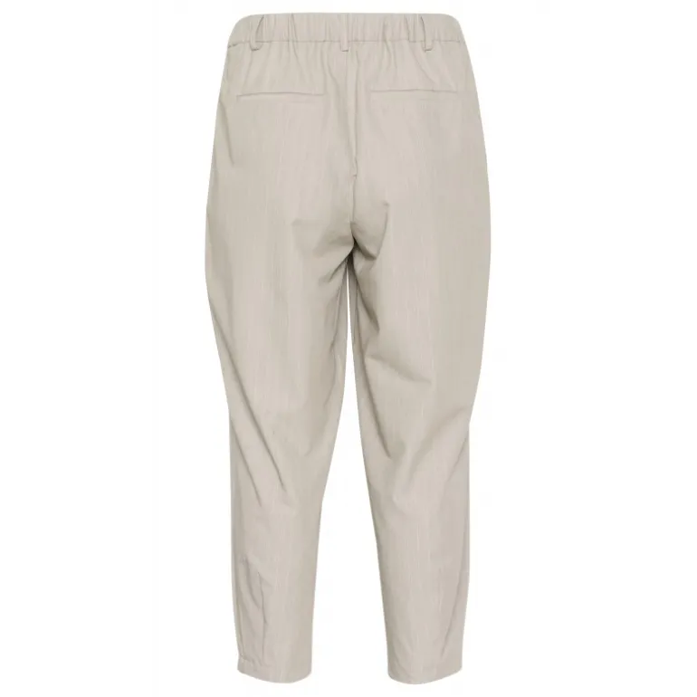 Kaffe Curve KCesta Pants - Grå nålestribet bukser 10583084 Feather Gray Melange fra Kaffe Curve