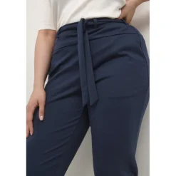 Kaffe Curve KCjenna Belt Pant - Marineblå buks med bælte 10582254 Midnight Marine fra Kaffe Curve