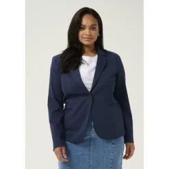 Kaffe Curve KCjenna Blazer - Marineblå blazer 10582130 Midnight Marine fra Kaffe Curve