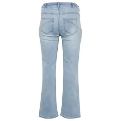 Kaffe Curve KCkanna Flora Flared Jeans 10581618 Light Blue Washed Denim fra Kaffe Curve