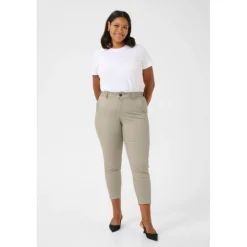 Kaffe Curve KCleana 7/8 Chino Pants - Grå bukser 10581546 Elephant Skin fra Kaffe Curve