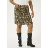 Kaffe Curve KCleonoma Denim Skirt - Leopard nederdel 10583078 Naturel Leopard Print fra Kaffe Curve