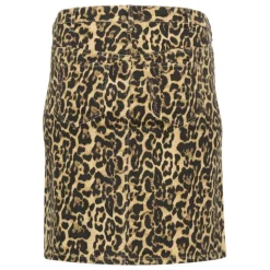 Kaffe Curve KCleonoma Denim Skirt - Leopard nederdel 10583078 Naturel Leopard Print fra Kaffe Curve