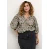 Kaffe Curve KCliana Blouse - Bluse med leopard print 10582448 Grey/Black Leopard fra Kaffe Curve
