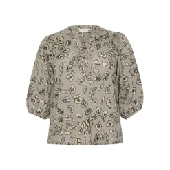 Kaffe Curve KCliana Blouse - Bluse med leopard print 10582448 Grey/Black Leopard fra Kaffe Curve