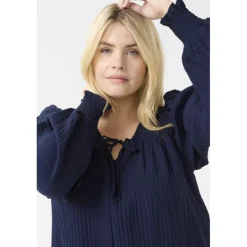 Kaffe Curve KClinna Dress - Marineblå kjole 10582871 Midnight Marine fra Kaffe Curve