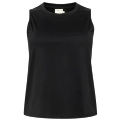 Kaffe Curve KClulu Jersey Top - Sort top med hul på ryg 10582268 Black Deep fra Kaffe Curve
