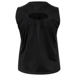 Kaffe Curve KClulu Jersey Top - Sort top med hul på ryg 10582268 Black Deep fra Kaffe Curve
