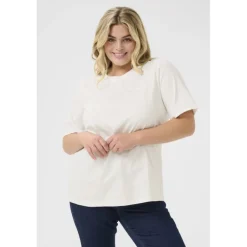 KAffe Curve KCmerisa T-shirt - Hvid t-shirt med similisten 10583066 Chalk fra Kaffe Curve