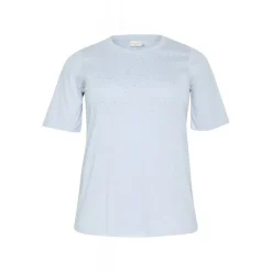 KAffe Curve KCmerisa T-shirt - Lyseblå t-shirt med similisten 10583066 Soft Chambray fra Kaffe Curve