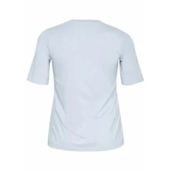 KAffe Curve KCmerisa T-shirt - Lyseblå t-shirt med similisten 10583066 Soft Chambray fra Kaffe Curve