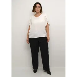Kaffe Curve KCmirana Blouse - Hvid bluse 10582711 Chalk fra Kaffe Curve