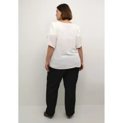 Kaffe Curve KCmirana Blouse - Hvid bluse 10582711 Chalk fra Kaffe Curve