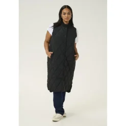 Kaffe Curve KCnorena Quiltet Waistcoat - Sort quiltet vest 10582918 Black Deep fra Kaffe Curve