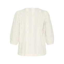 Kaffe Curve KCrandi Blouse - Hvid blonde bluse 10583093 Chalk fra Kaffe Curve
