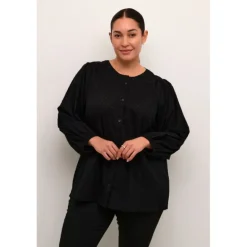 Kaffe Curve KCrory Shirt - Sort bomulds skjorte 10582891 Black Deep fra Kaffe Curve
