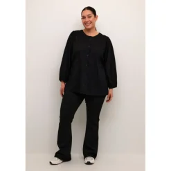 Kaffe Curve KCrory Shirt - Sort bomulds skjorte 10582891 Black Deep fra Kaffe Curve