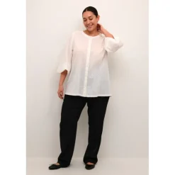Kaffe Curve KCrory Shirt - Hvid bomulds skjorte 10582891 Chalk fra Kaffe Curve